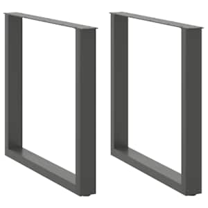 Nohy k jídelnímu stolu ve tvaru U, 2 ks, antracitové, 80 x (72-73) cm, ocel - obrázek 1