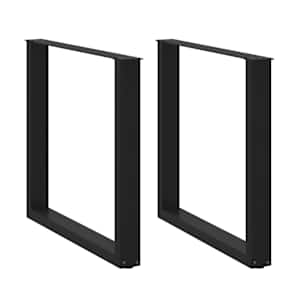 Noge za jedilno mizo v obliki črke U, 2 kosa, črne, 90 x (72-73) cm, jeklo