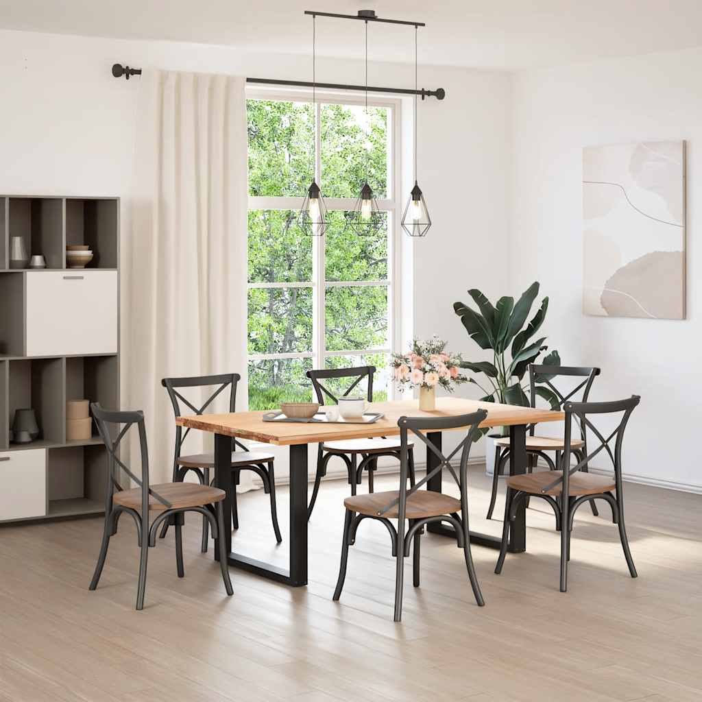 vidaXL Eettafelpoten 2 st U-vormig 90x(72-73) cm staal zwart afbeelding