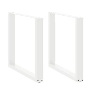 Noge za jedilno mizo v obliki črke U, 2 kosa, bele, 90 x (72-73) cm, jeklo