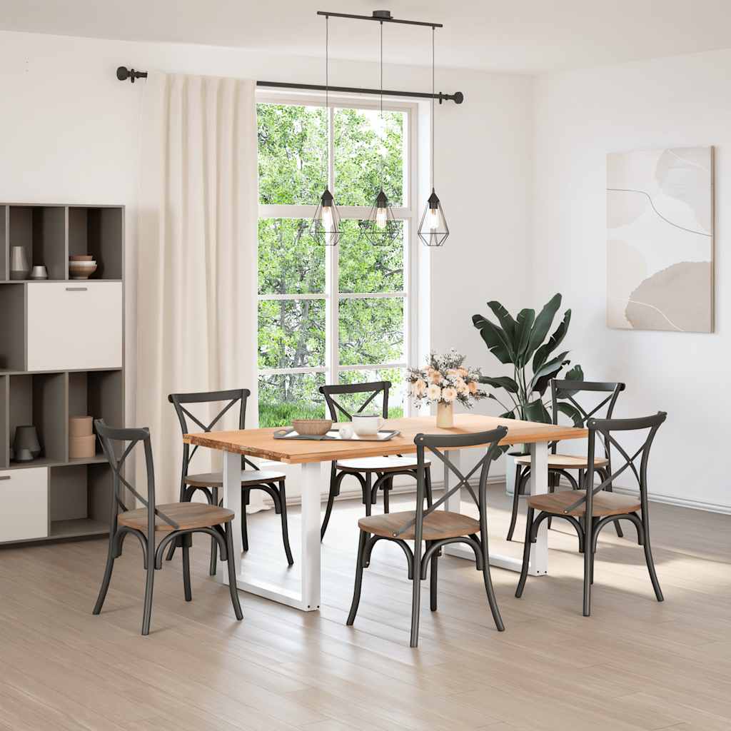 vidaXL Eettafelpoten 2 st U-vormig 90x(72-73) cm staal wit