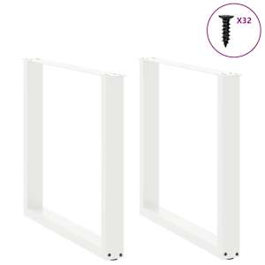 Nohy k jídelnímu stolu ve tvaru U, 2 ks, bílé, 90 x (72-73) cm, ocel - obrázek 3