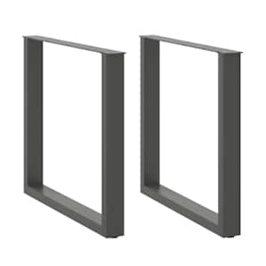 Noge za jedilno mizo v obliki črke U, 2 kosa, antracitne, 90 x (72-73) cm, jeklo
