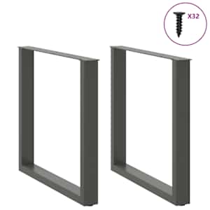 Nohy k jídelnímu stolu ve tvaru U, 2 ks, antracitové, 90 x (72-73) cm, ocel - obrázek 3