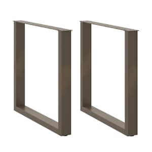 Noge za jedilno mizo v obliki črke U, 2 kosa, naravno jeklo, 90 x (72-73) cm, jeklo