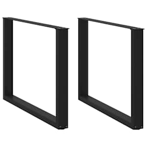 Nohy k jídelnímu stolu ve tvaru U, 2 ks, černé, 100 x (72-73) cm, ocel - obrázek 1