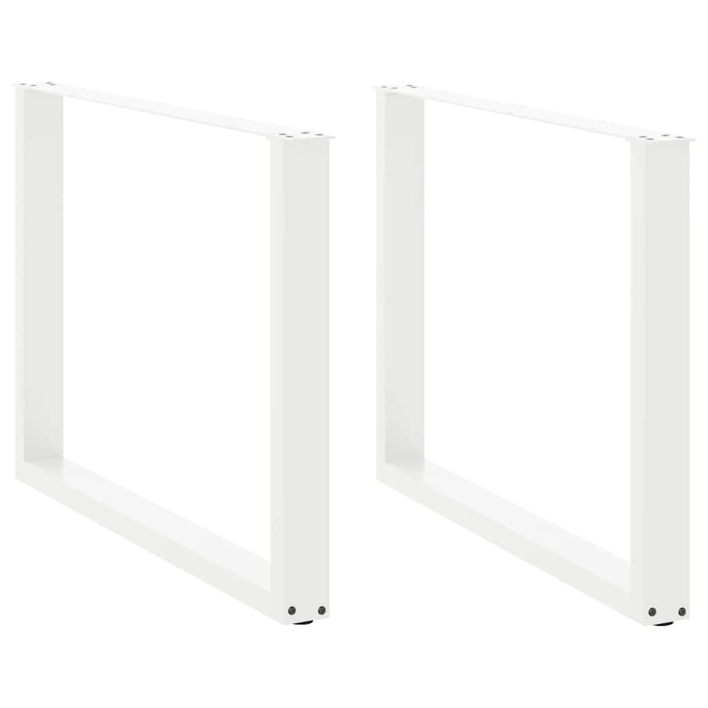 vidaXL Nohy k jídelnímu stolu ve tvaru U, 2 ks, bílé, 100 x (72-73) cm, ocel