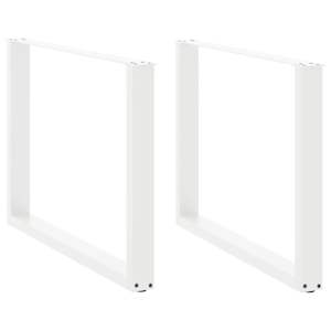Nohy k jídelnímu stolu ve tvaru U, 2 ks, bílé, 100 x (72-73) cm, ocel - obrázek 1
