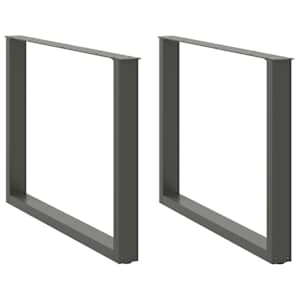 Nohy k jídelnímu stolu ve tvaru U 2 ks antracitové 100 x (72-73) cm ocelové - obrázek 1