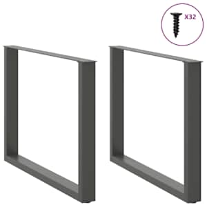 Nohy k jídelnímu stolu ve tvaru U 2 ks antracitové 100 x (72-73) cm ocelové - obrázek 3