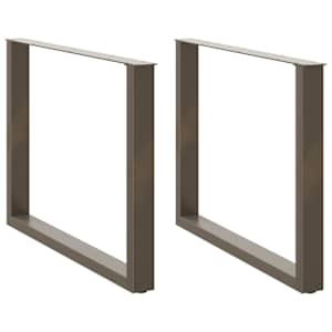 Nohy k jídelnímu stolu ve tvaru U, 2 ks, přírodní ocel, 100 x (72-73) cm, ocel - obrázek 1