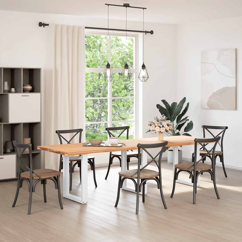 U-formede bordben til spisebord - 3 stk., hvid stål, 70 × 72-73 cm