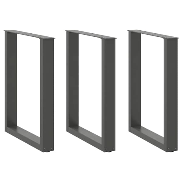 vidaXL s&ouml;&ouml;gilaua jalad, U-kujulised, 3 tk, antratsiithall, 70 x (72&ndash;73) cm, teras
