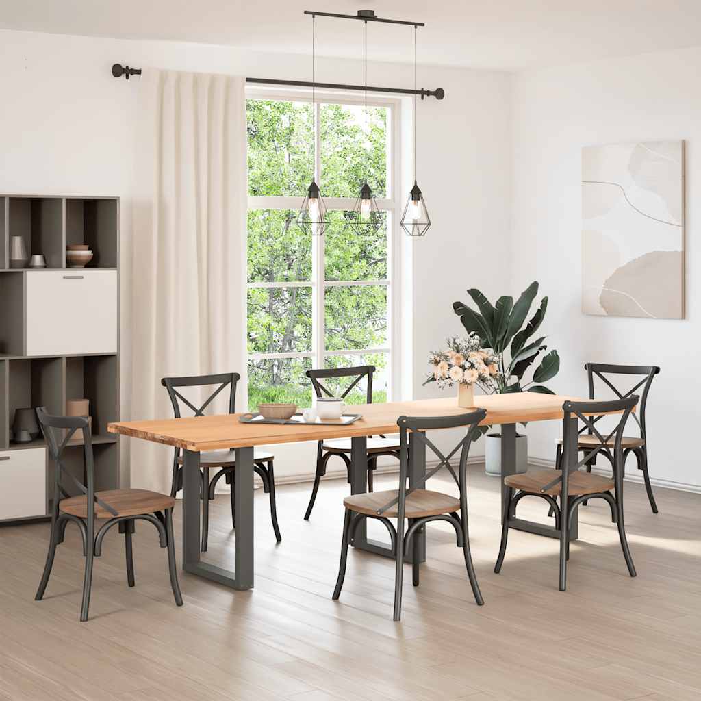 vidaXL spisebordsben U-formet 3 stk. antracit 70 x (72-73) cm stål