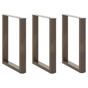 Noge za jedilno mizo v obliki črke U, 3 kosi, naravno jeklo, 70 x (72-73) cm, jeklo