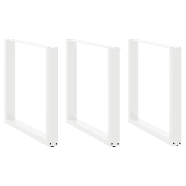 vidaXL s&ouml;&ouml;gilaua jalad U-kujulised, 3 tk, valged, 80 x (72&ndash;73) cm, teras