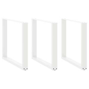 Noge za jedilno mizo v obliki črke U, 3 kosi, bele barve, 80 x (72-73) cm, jeklo