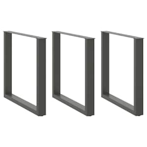 Noge za jedilno mizo v obliki črke U, 3 kosi, antracitne, 80 x (72-73) cm, jeklo