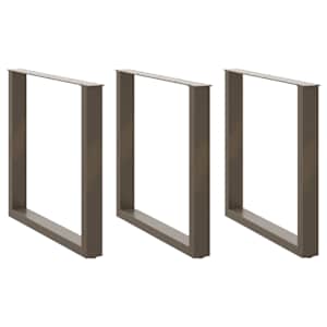 Noge za jedilno mizo v obliki črke U, 3 kosi, naravno jeklo, 80 x (72-73) cm, jeklo