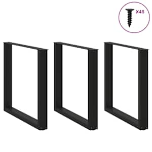 Nohy k jídelnímu stolu ve tvaru U, 3 ks, černé, 90 x (72-73) cm, ocel - obrázek 3