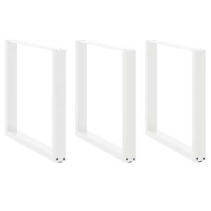 Noge za jedilno mizo v obliki črke U, 3 kosi, bele barve, 90 x (72-73) cm, jeklo
