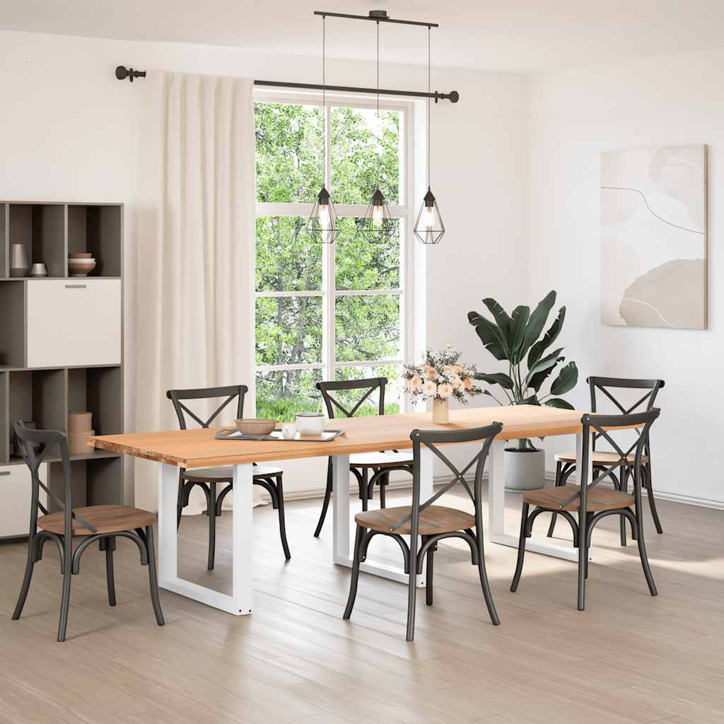vidaXL spisebordsben U-formet 3 stk. hvid 90 x (72-73) cm stål