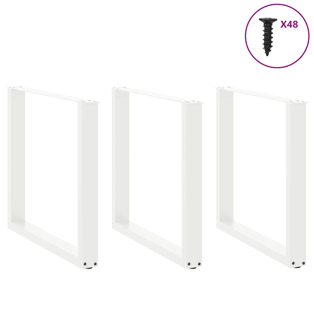 vidaXL Eettafelpoten 3 st U-vormig 90x(72-73) cm staal wit, foto 2