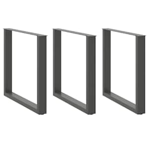 Noge za jedilno mizo v obliki črke U, 3 kosi, antracitne, 90 x (72-73) cm, jeklo