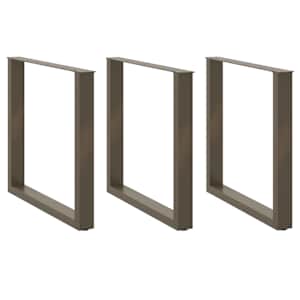 Noge za jedilno mizo v obliki črke U, 3 kosi, naravno jeklo, 90 x (72-73) cm, jeklo