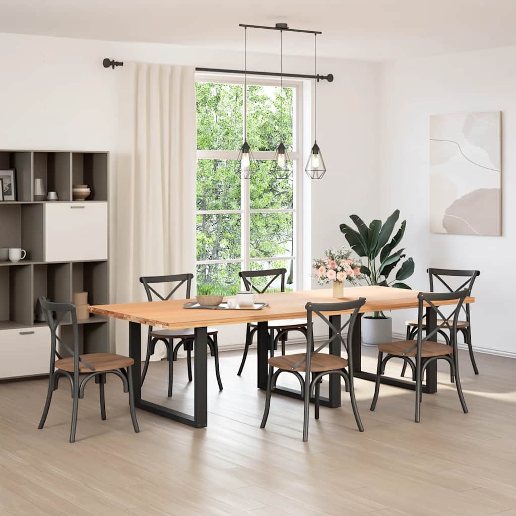 vidaXL Eettafelpoten 2 st U-vormig 100x(72-73) cm staal zwart afbeelding