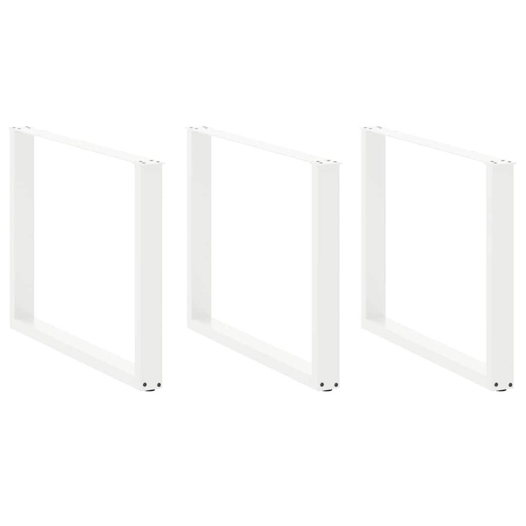 vidaXL Nohy k jídelnímu stolu ve tvaru U, 3 ks, bílé, 100 x (72-73) cm, ocel