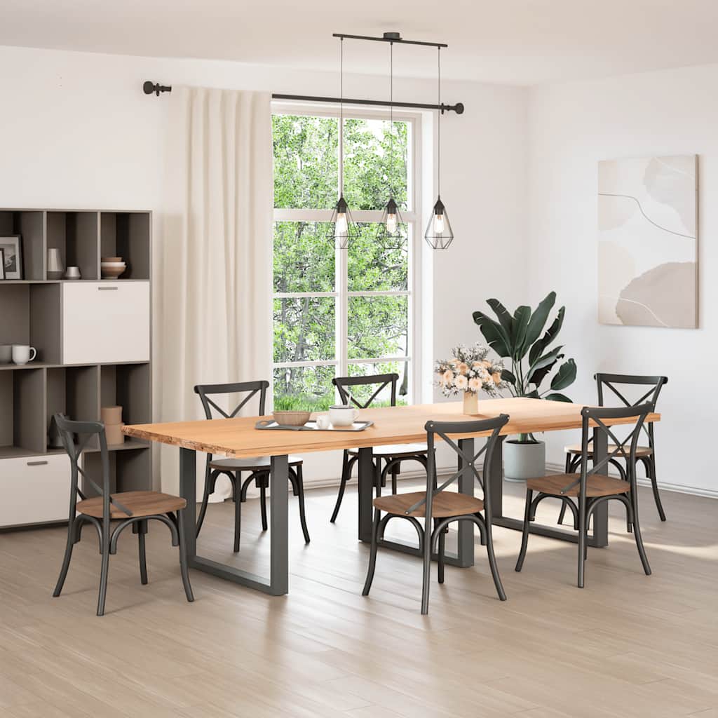 vidaXL Eettafelpoten 2 st U-vormig 100x(72-73) cm staal antraciet afbeelding