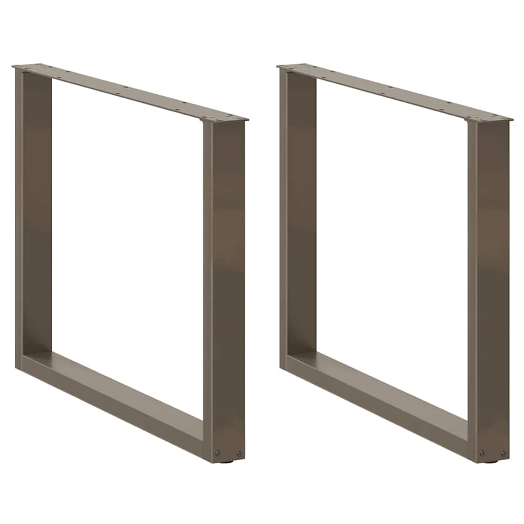 vidaXL Nohy k jídelnímu stolu ve tvaru U, 3 ks, přírodní ocel, 100 x (72-73) cm, ocel