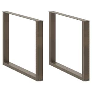 Noge za jedilno mizo v obliki ?rke U, 3 kosi, naravno jeklo 100 x (72-73) cm, jeklo