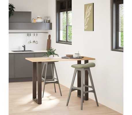 vidaXL Bar Table Legs U-Shaped 2 pcs Natural Steel 40x(90-91) cm Steel