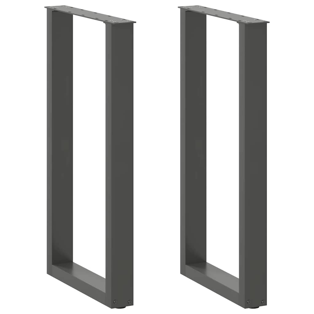 vidaXL Picioare de masă de bar în formă de U, 2 buc., antracit, 50x(90-91) cm, oțel