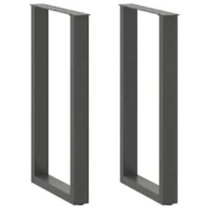Nohy barového stolu ve tvaru U 2 ks antracitové 50 x (90-91) cm ocelové - obrázek 1