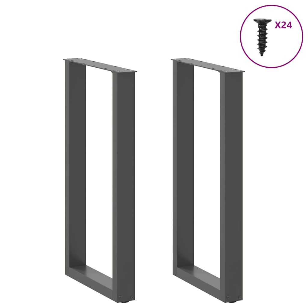 Thumbnail - vidaXL Bartischbeine U-Form 2 Stk. Anthrazit 50x(90-91) cm Stahl