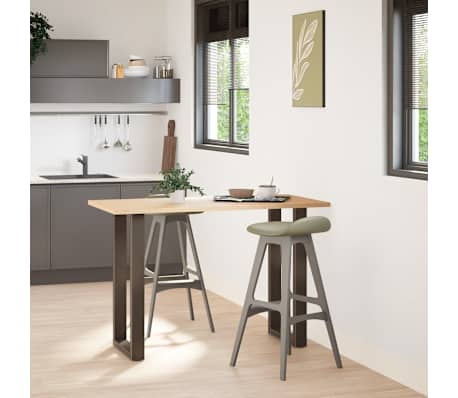 vidaXL Patas para mesa de bar en forma de U (2 unidades, acero natural, 50 x 90-91 cm)