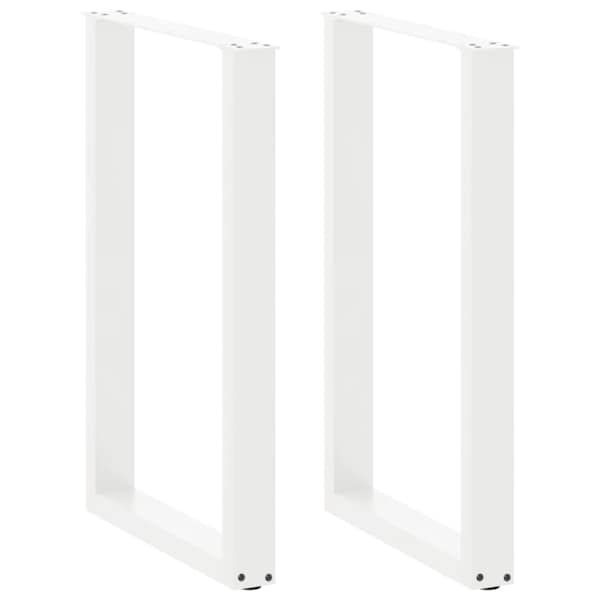 vidaXL baarilaua jalad U-kujulised 2 tk valged 60 x (90-91) cm terasest