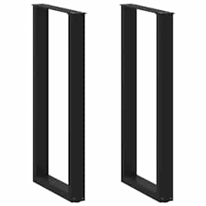 Noge za barsko mizo v obliki črke U, 2 kosa, črne, 40 x (100-101) cm, jeklo
