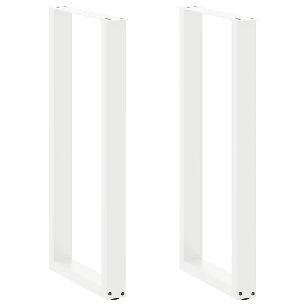 vidaXL Nohy barového stolu ve tvaru U, 2 ks, bílé, 40 x (100-101) cm, ocel