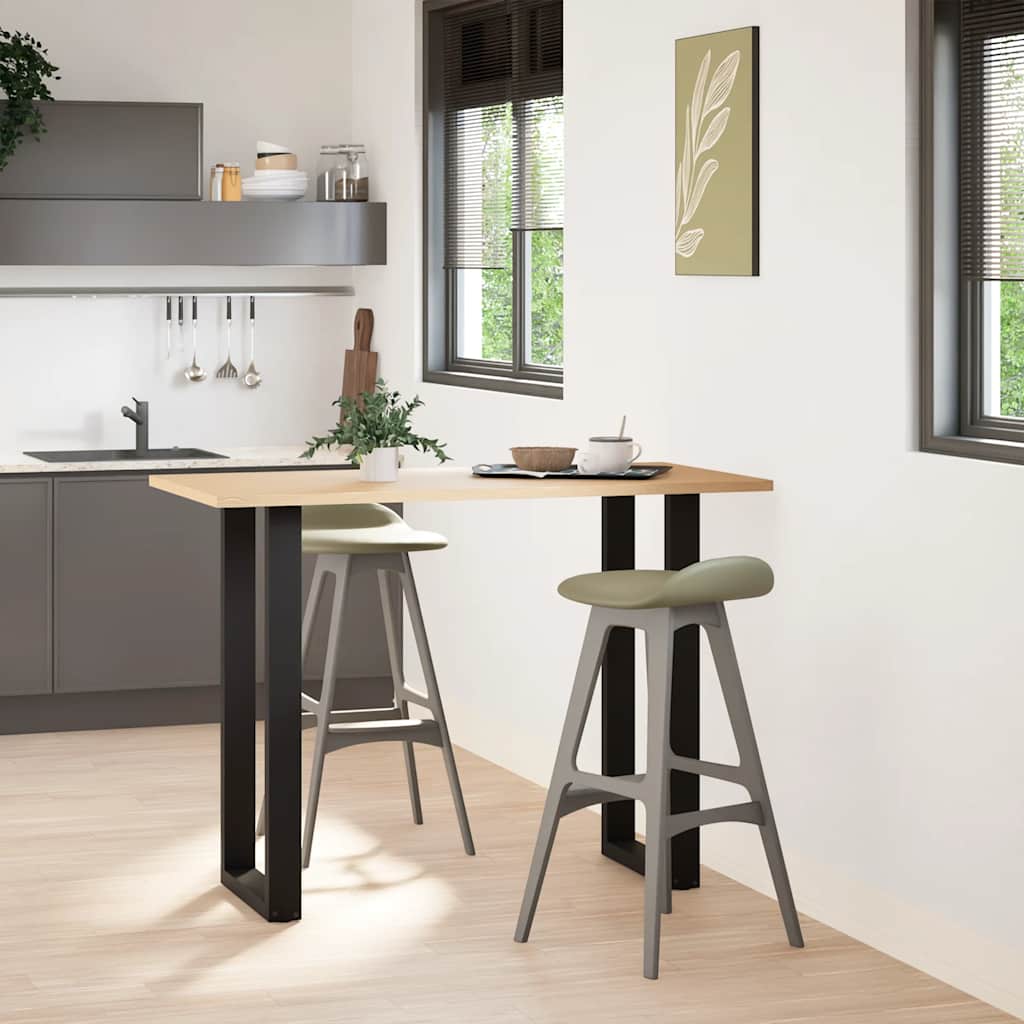 vidaXL barbordsben U-formet 2 stk. sort 50x(100-101) cm stål