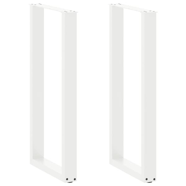 vidaXL baarilaua jalad U-kujulised, 2 tk, valged, 50 x (100-101) cm, teras