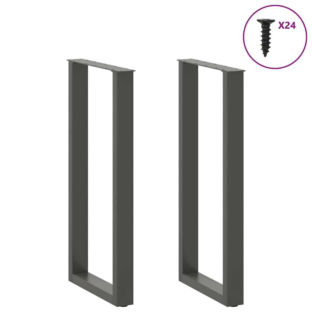 Thumbnail - vidaXL Bartischbeine U-Form 2 Stk. Anthrazit 50x(100-101) cm Stahl