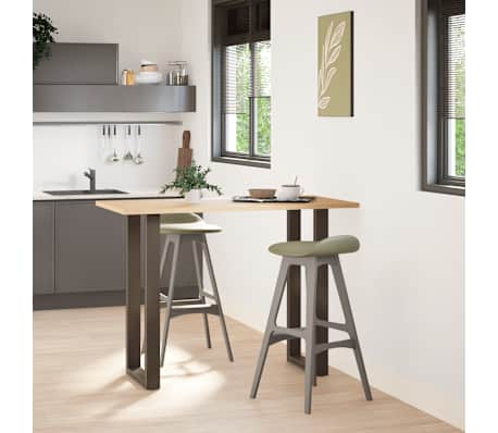 vidaXL Picioare de masă de bar &icirc;n formă de U, 2 buc., oțel natural, 50x(100-101) cm