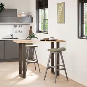 vidaXL Picioare de masă de bar &icirc;n formă de U, 2 buc., oțel natural, 50x(100-101) cm
