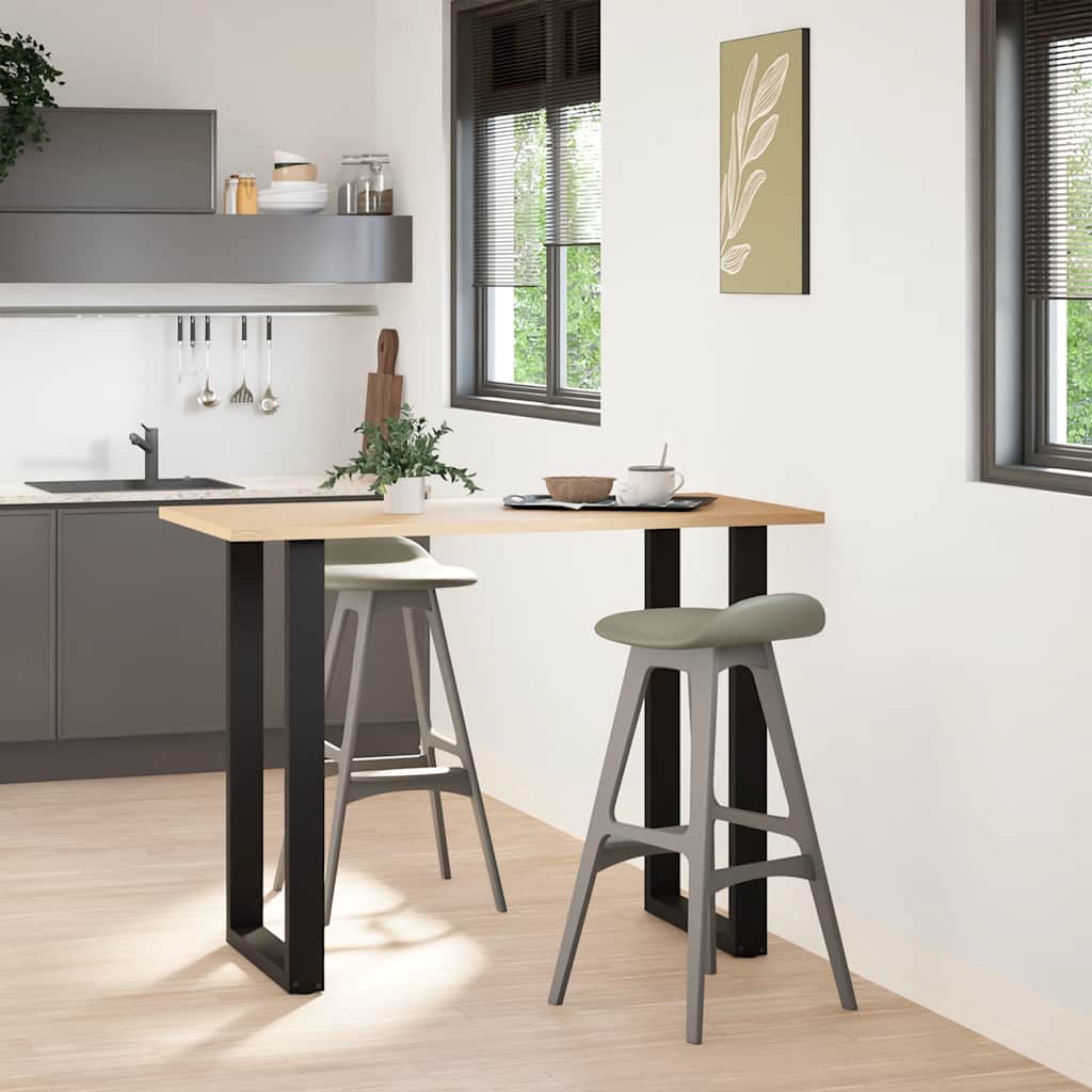 vidaXL Baaripöydän jalat U-muotoiset 2 kpl musta 60x(100-101) cm teräs
