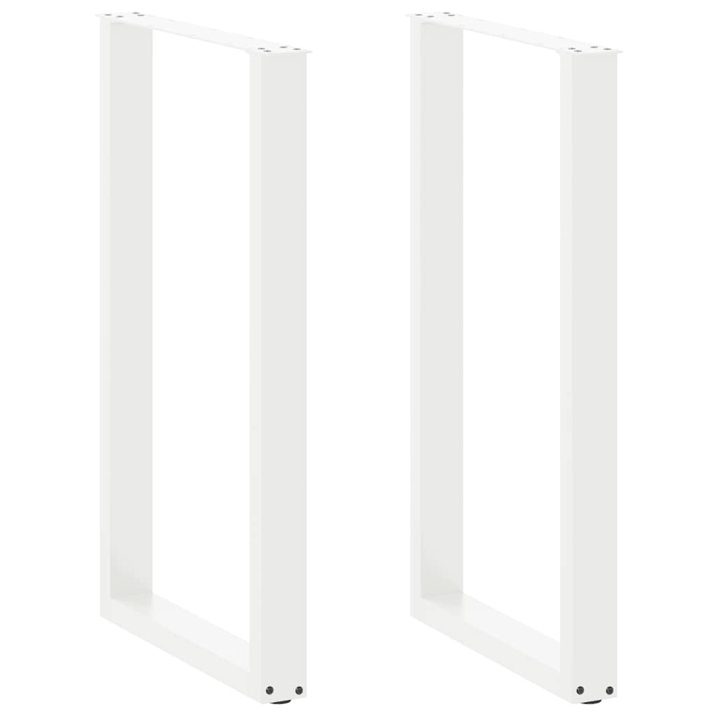 vidaXL Noge kavne mizice U-oblika 2 kosa bela 60x(100-101)cm jeklo