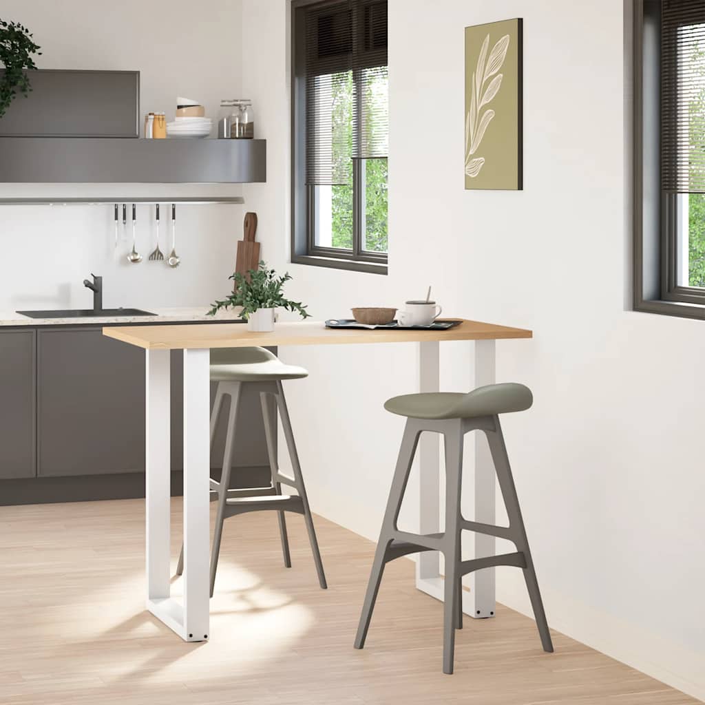 vidaXL barbordsben U-formet 2 stk. hvid 60x(100-101) cm stål